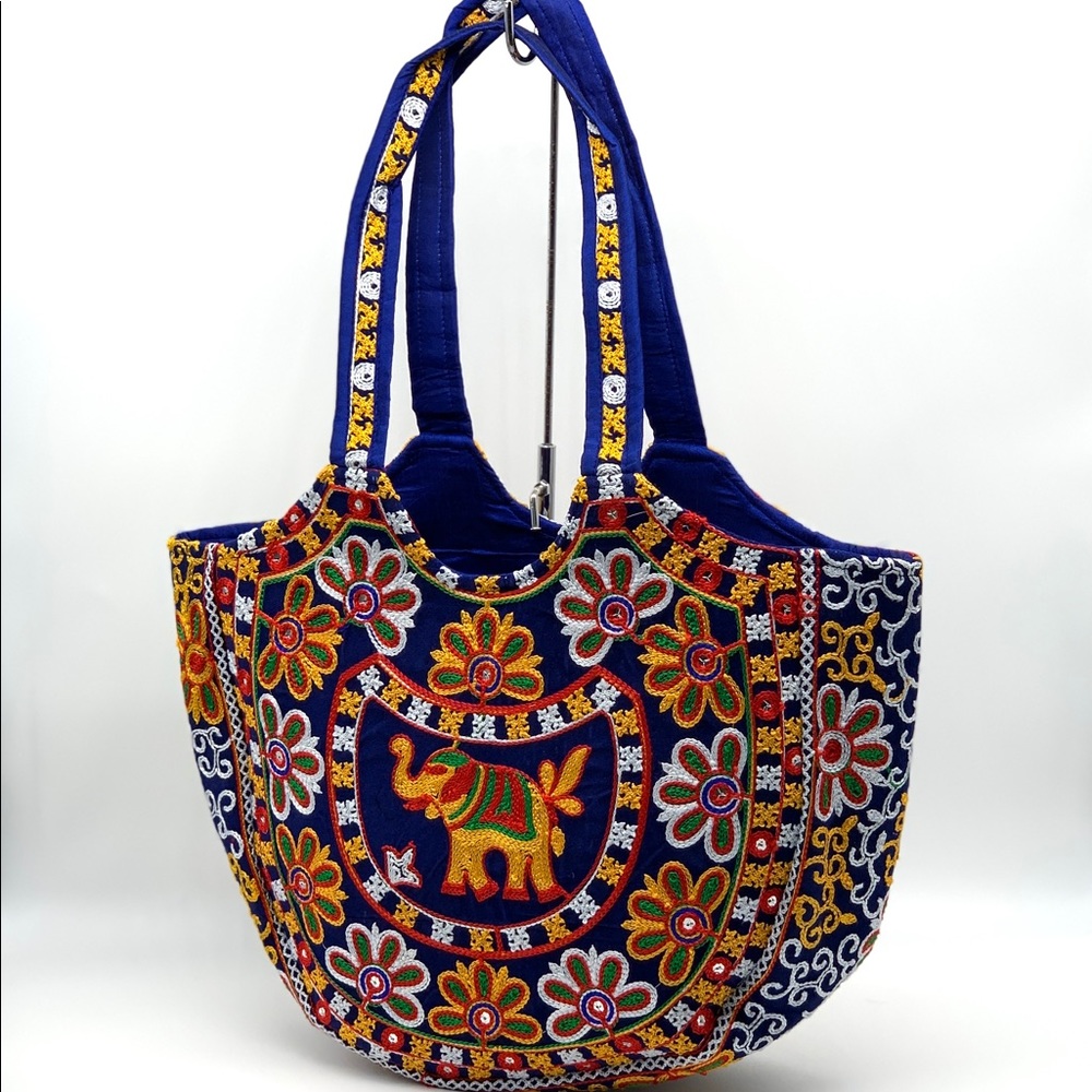 Elephant Tote Embroidered Mirror Shoulder Bag
